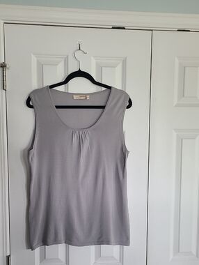 Choices Light Gray Scoop Neck Tank Top